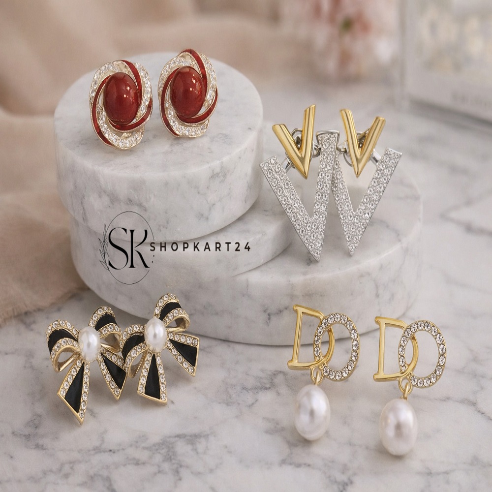 Trendy Korean Chic Earring Combo