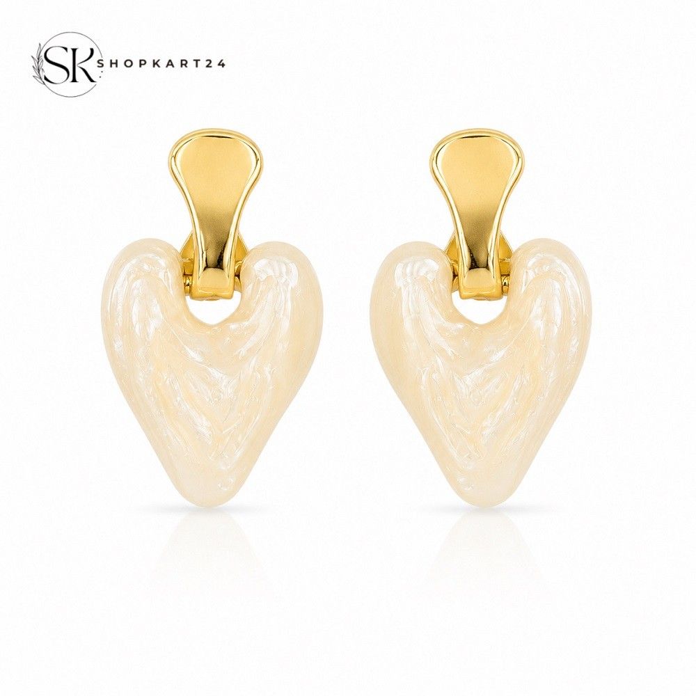 Vanilla Heart Earrings