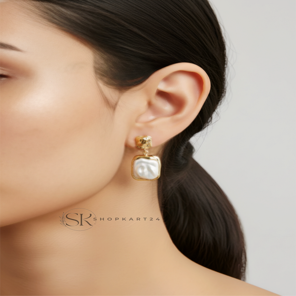 White acrylic dangler acrylic earring