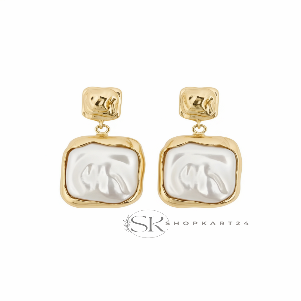 White acrylic dangler acrylic earring