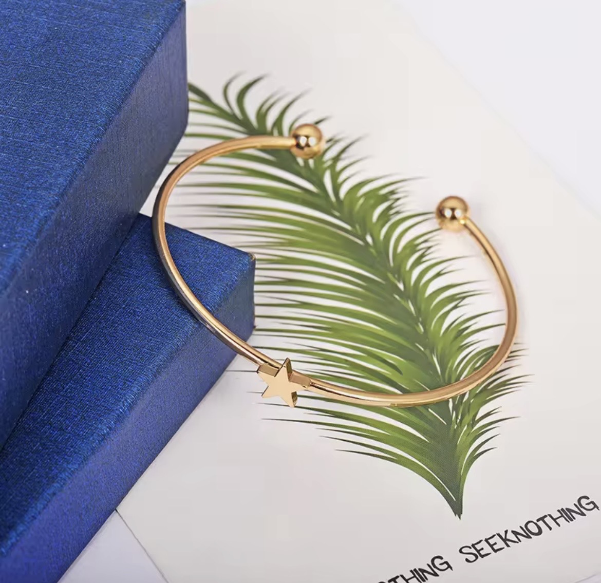 Celestial Star & Moon Alloy Bangle Set for Women (Set of 4)