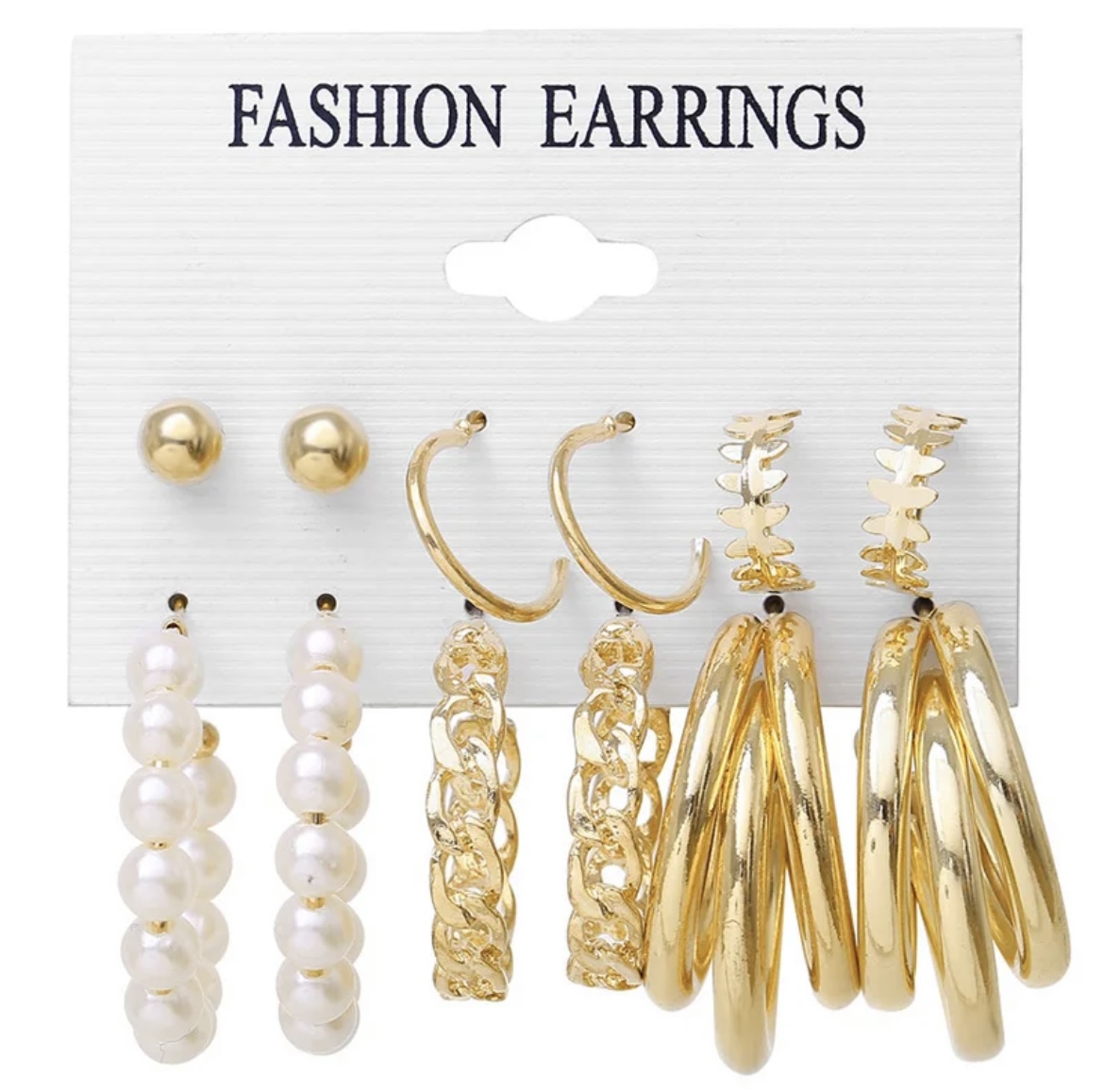 Big Hoop Earring Combo Set (Set of 6 Earrings)