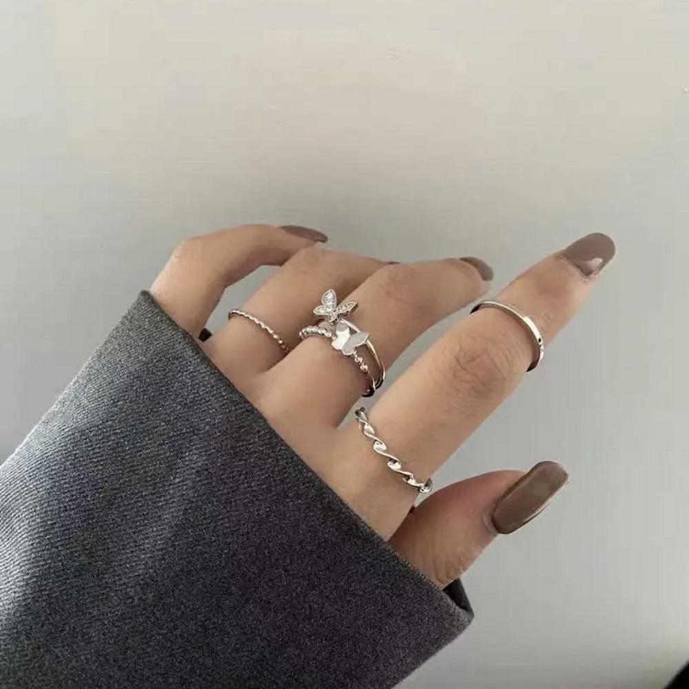 Butterfly Minimal Ring Combo for Women ( Set of 4)