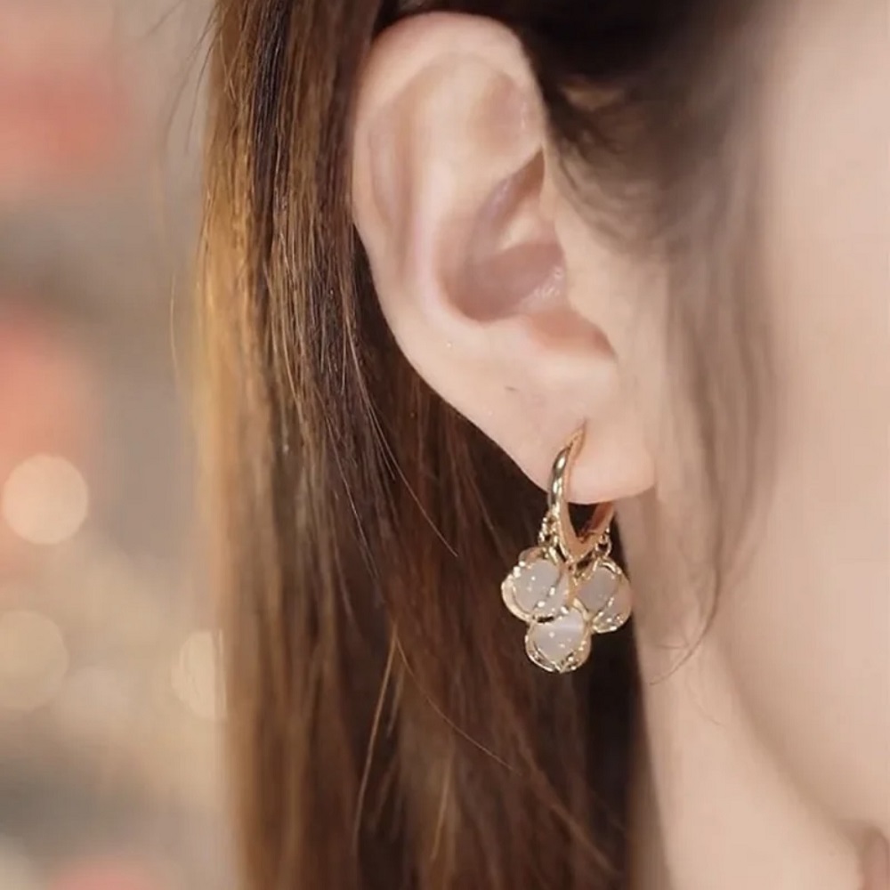 Eye Stone Drop Earrings