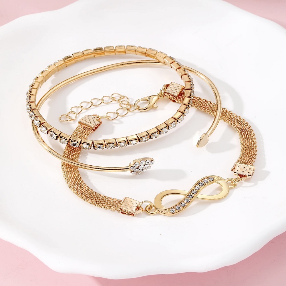 Heart Open Charm Bracelet Set of 3