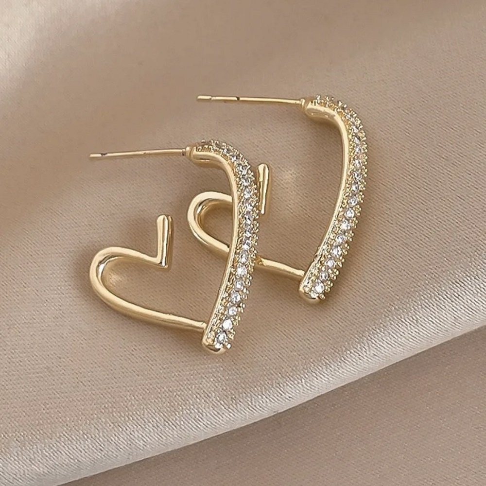Heart Zircon Korean Earring