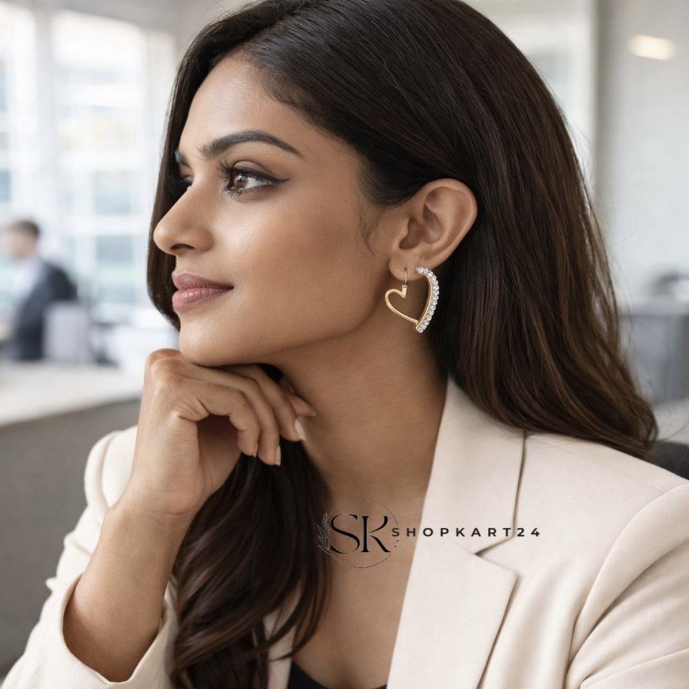Heart Zircon Korean Earring