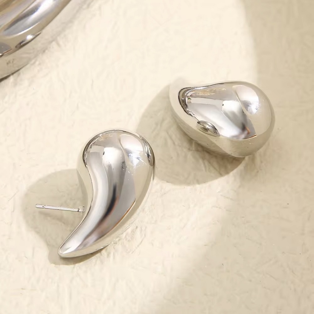 Silver Tear Drop Korean Earring